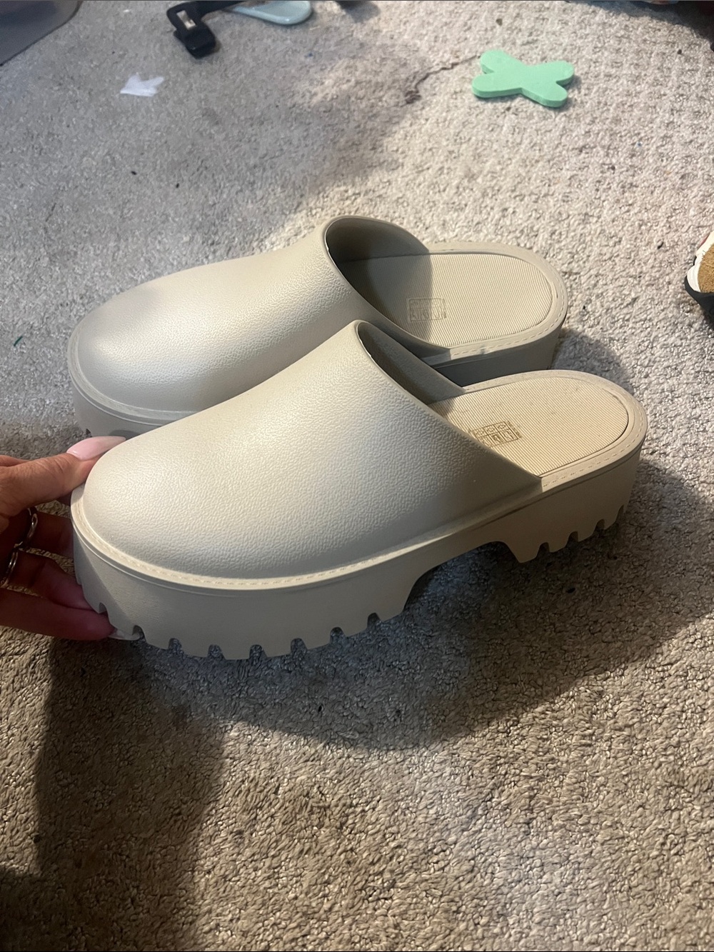 Minimalist Cream Platform Mule Clog